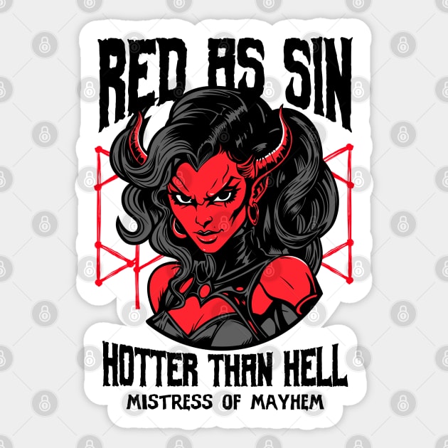 RED AS SIN Sticker by artslaves